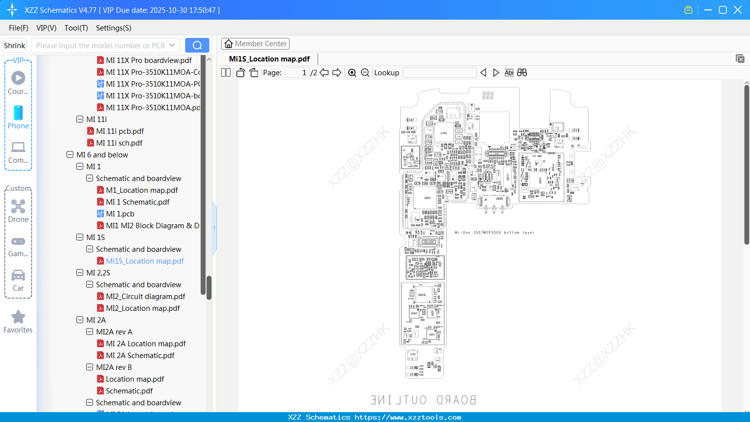 Xiaomi Mi1S_Location Map